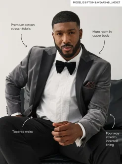 Next Gris - Moulant - Blazer Motionflex Extensible en velours Hot