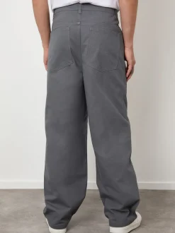 Threadbare Gris - Pantalon chino coupe Ample à 5 poches Outlet