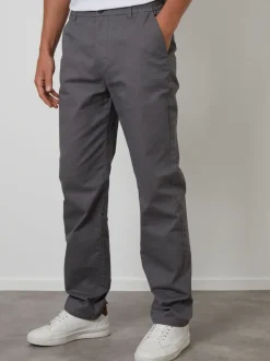 Threadbare Gris - Pantalon chino coupe droite à taille extensible Sale