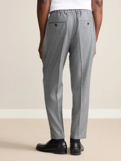 Next Gris - Pantalon élégant Signature Reiss Regular fuselé en 100% laine mérinos avec dos élastique Outlet