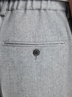 Next Gris - Pantalon élégant Signature Reiss Regular fuselé en 100% laine mérinos avec dos élastique Outlet