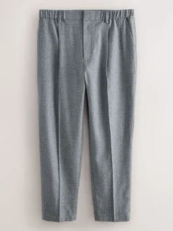 Next Gris - Pantalon élégant Signature Reiss Regular fuselé en 100% laine mérinos avec dos élastique Outlet