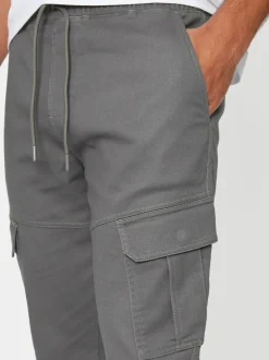 Threadbare Gris - Pantalon en coton Blend poche à poignets Outlet