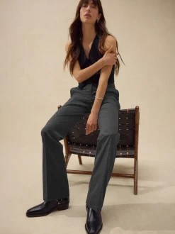 Next Gris - Pantalons bootcut sculptants à carreaux habillés New