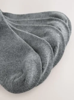 Next Gris - Paquet de 5 chaussettes d'école en coton riche Clearance