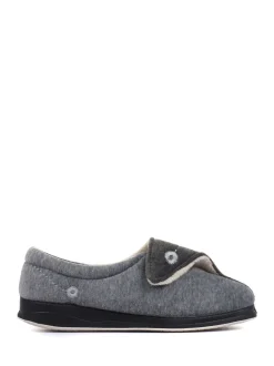 Pavers Gris - femme Chaussons entièrement à fermeture tactile avec semelle permassique Online