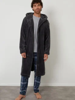 Threadbare Gris - Peignoir confortable à capuche Online