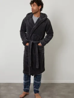 Threadbare Gris - Peignoir confortable à capuche Online