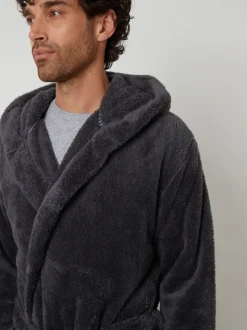 Threadbare Gris - Peignoir confortable à capuche Online