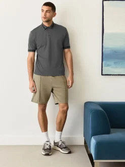 Next - Polo à col intelligent Manches courtes Gris Hot