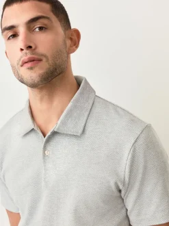 Next Gris - Polo Heritage brossé à motif Online