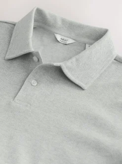 Next Gris - Polo Heritage brossé à motif Online