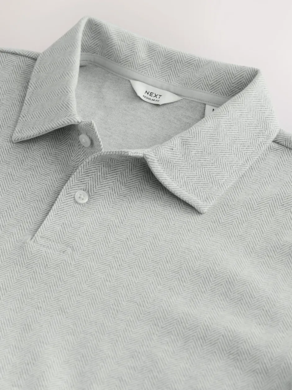 Next Gris - Polo Heritage brossé à motif Online