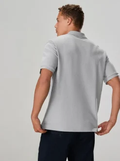 Next Gris - Polo texturé élégant à col zippé Outlet