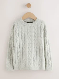 Next Gris - Pull à col rond en maille torsadée (3-16ans)