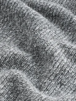 Next Gris - Pull Coupe classique texturé en maille à col zippé avec laine New