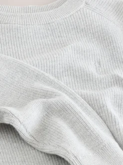 Next - Pull en maille col rond en coton (3-16ans) Gris Sale