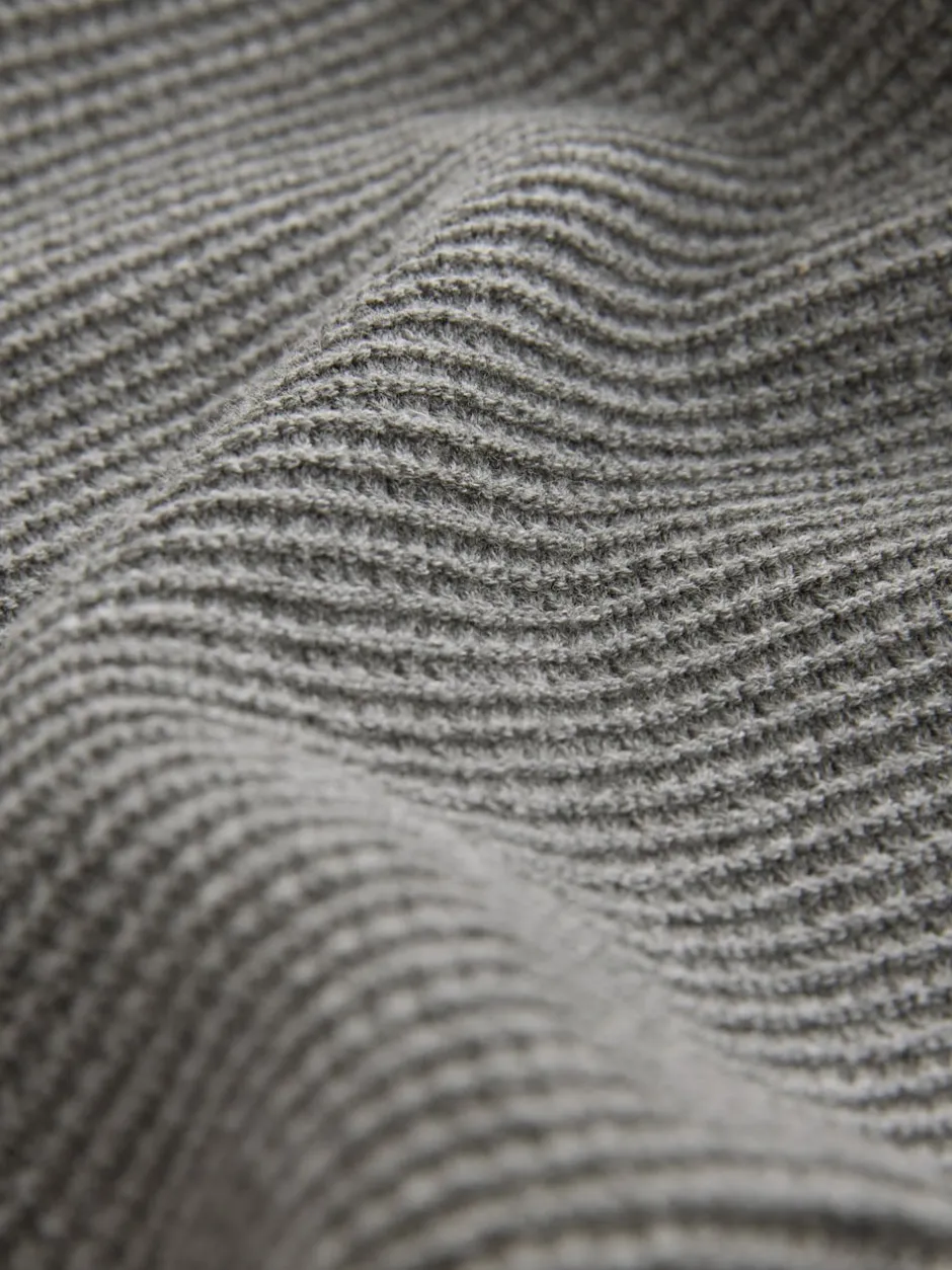 Next Gris - Pull Oxford texturé coupe classique Hot