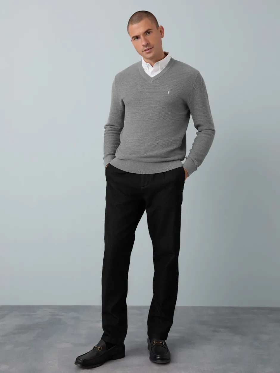 Next Gris - Pull Oxford texturé coupe classique Hot