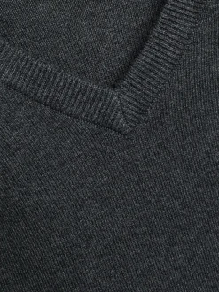 Next - Pull scolaire tricoté à col en V (3-16ans) Gris Hot