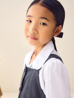 Next Gris - Robe d’école Tablier brodée boutonnée sur le devant (3-14ans) Online