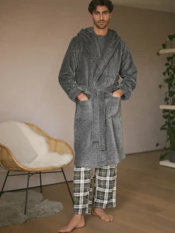Next Gris - Robe de chambre super douce À capuche Best