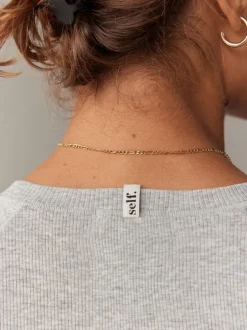 self. - Self T-shirt côtelé ajusté Gris Clearance