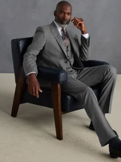 Next Gris - Slim Fit (Slim Fit) - Veste de costume en flanelle de laine et cachemire mélangées Signature Zignone Clearance