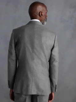 Next Gris - Slim Fit (Slim Fit) - Veste de costume en flanelle de laine et cachemire mélangées Signature Zignone Clearance