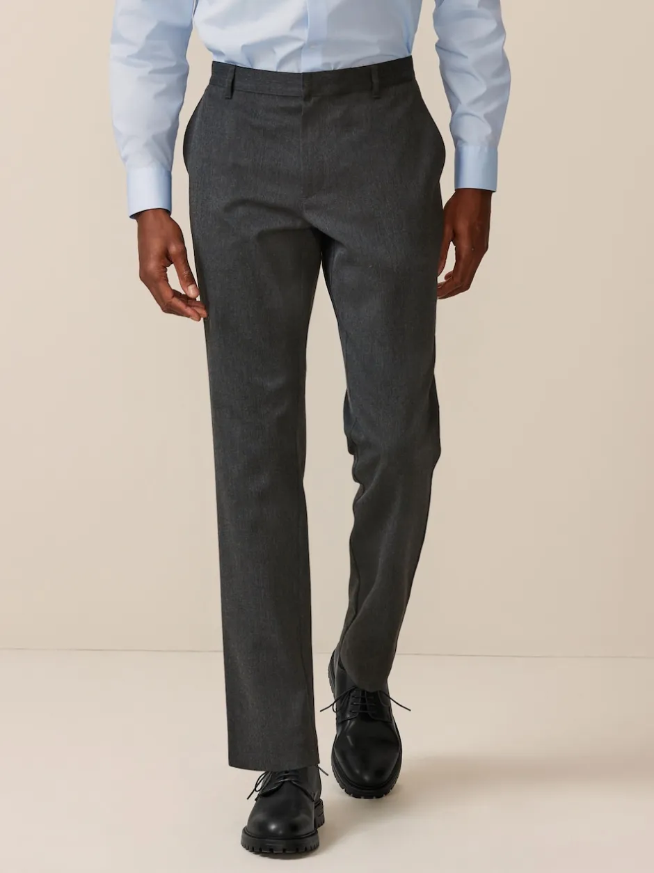 Next Gris - Slim Fit (Slim Fit) - Lot de 2 pantalons intelligents unis sur le devant Outlet