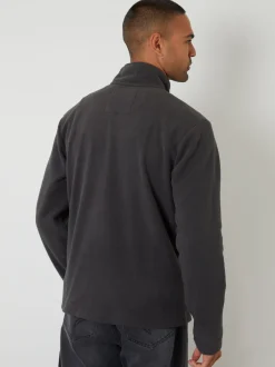 Threadbare Gris - Sweat-shirt quart zippé en micropolaire Clearance