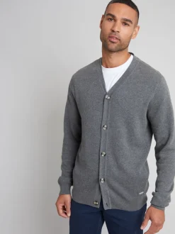 Threadbare Gris - Coton Blend Tricoté Cardigan Best