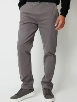 Threadbare Gris - Coupe droite Canvas Pantalons With Extensible Hot