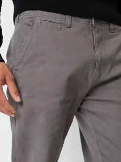 Threadbare Gris - Coupe droite Canvas Pantalons With Extensible Hot