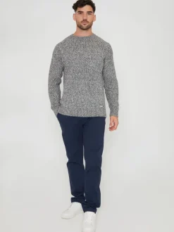 Threadbare Gris - Manches raglan Col rond Pull Sale