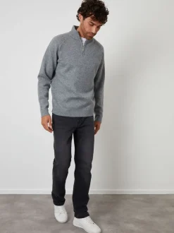 Threadbare Gris - Pull en maille côtelée à manches raglan Discount