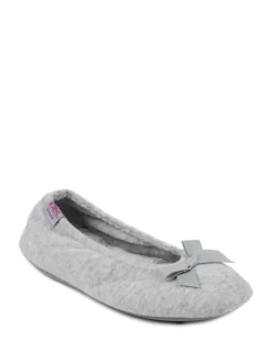 Totes Gris - Isotoner Terry Ballet chaussons à nœud Sale