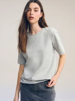 Next - T-shirt Manche courte Col ras du cou lourd Gris Best