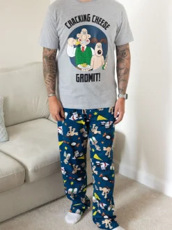 Vanilla Underground Gris - Hommes Wallace et Gromit 100Pyjama en coton à 100 Clearance
