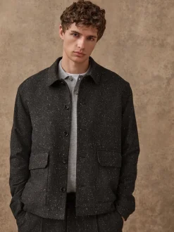 Next Gris - Veste à Chevrons texturée en laine Outlet