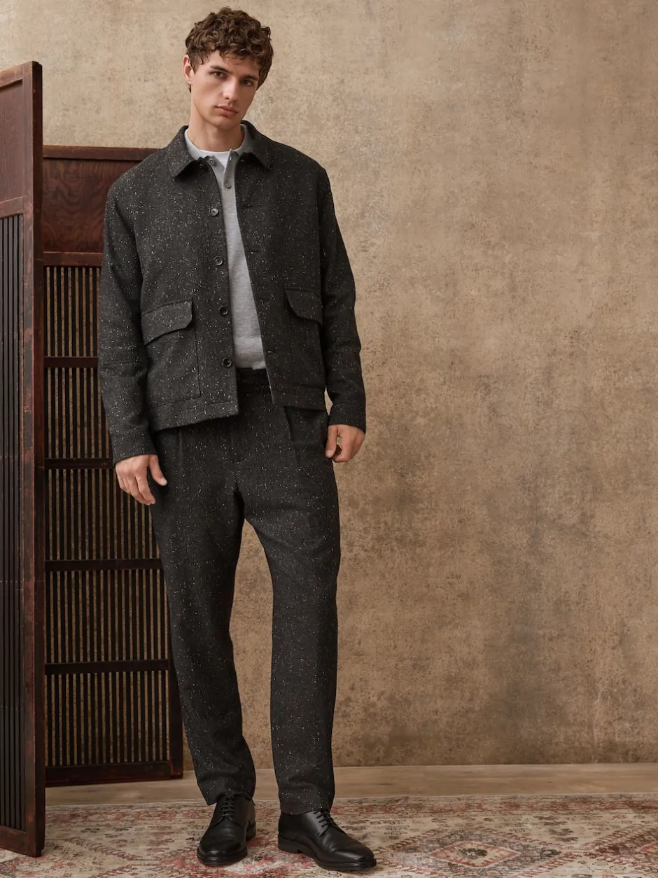 Next Gris - Veste à Chevrons texturée en laine Outlet