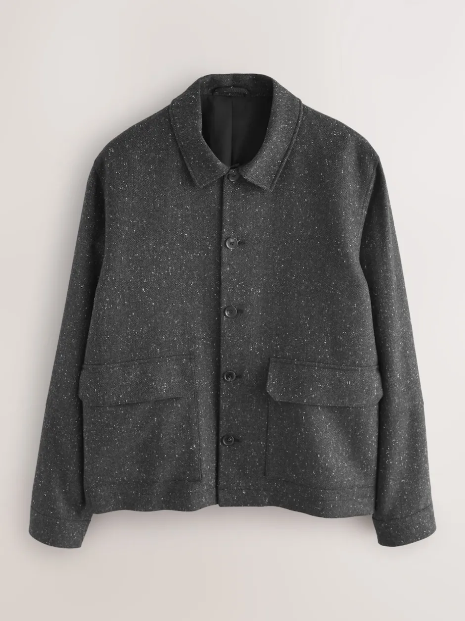 Next Gris - Veste à Chevrons texturée en laine Outlet