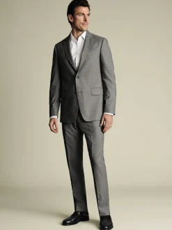 Charles Tyrwhitt Gris - Veste slim Sharkskin Discount