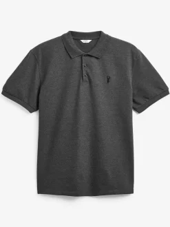 Next - Ajustement régulier - Polo Manches courtes Pique Gris anthracite Hot