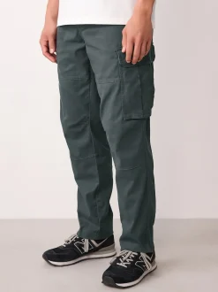 Next Gris anthracite - - Pantalon cargo stretch en coton Coupe fuselée régulière Clearance