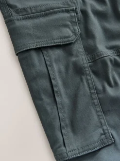Next Gris anthracite - - Pantalon cargo stretch en coton Coupe fuselée régulière Clearance