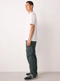 Next Gris anthracite - - Pantalon cargo stretch en coton Coupe fuselée régulière Clearance