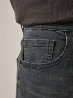 Next - Lit 1 place - Coupe ajustée Classic Jeans extensibles Gris anthracite Clearance