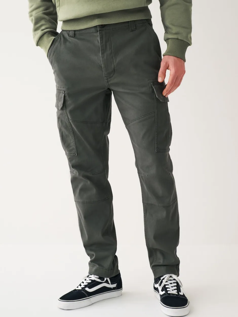 Next - Slim Fit (Slim Fit) - Pantalon cargo stretch en coton Gris anthracite Clearance