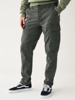 Next - Slim Fit (Slim Fit) - Pantalon cargo stretch en coton Gris anthracite Clearance